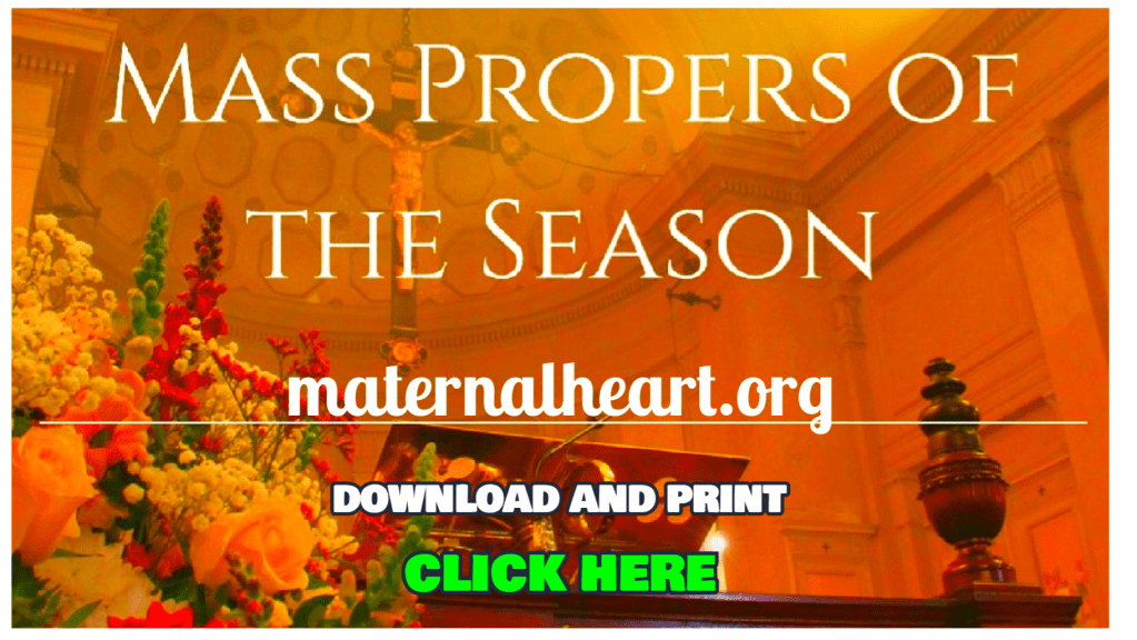 Mass liturgy guide, prayers, Mass propers, maternal heart, extraordinary form, Latin Mass resources, learn the mass of the ages 