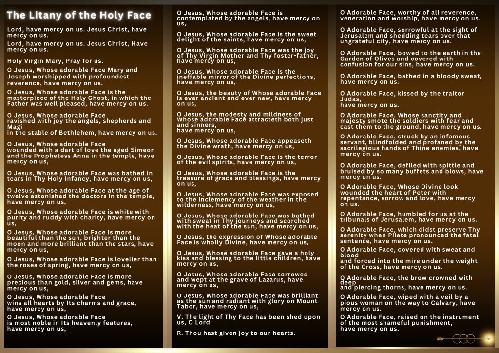 Litany of the Holy Face of Jesus Devotion