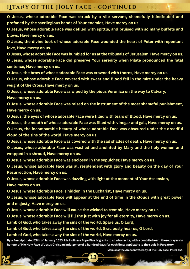Litany of the Holy Face